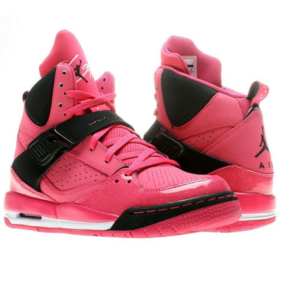 Pink black air Jordan flights size 8 6.5Y